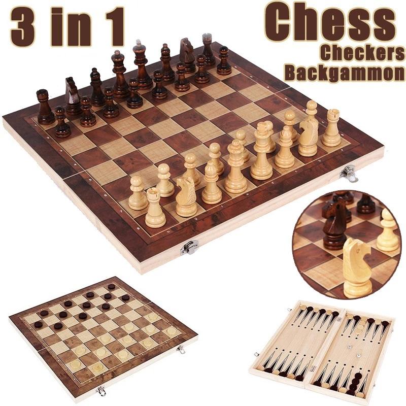 Board Game Book - 3 in 1 Chess Board, Folding