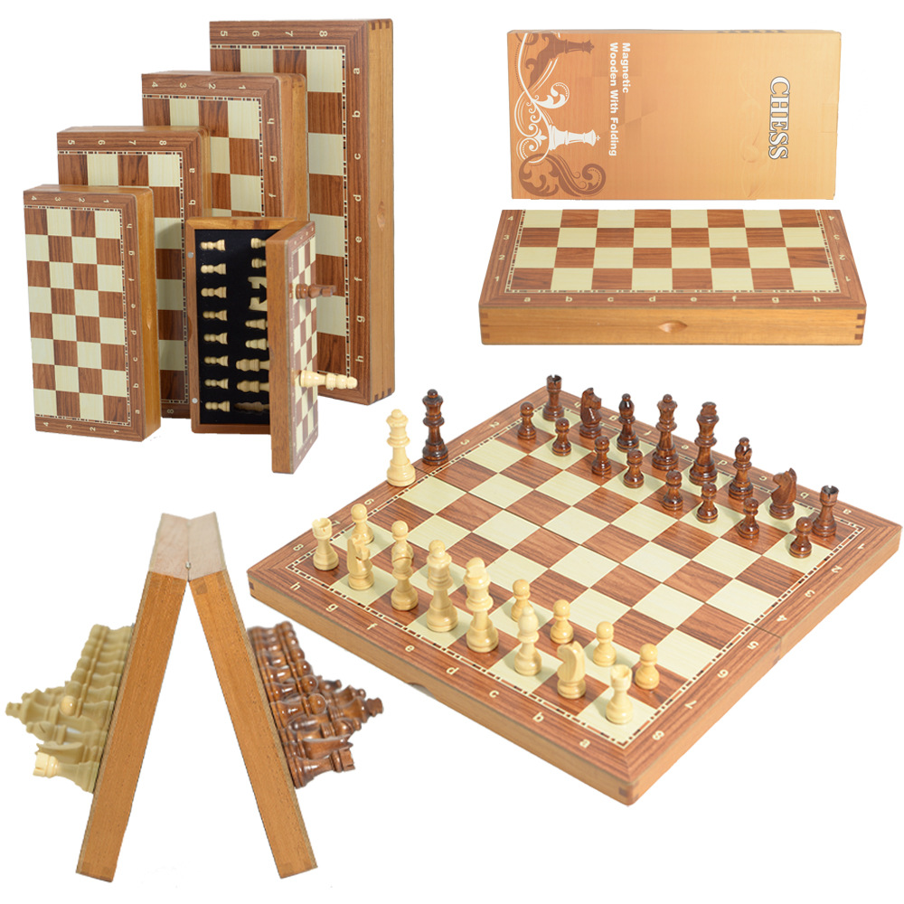 Board Game Book - Magnetic Wooden Folding Chess Set Felted