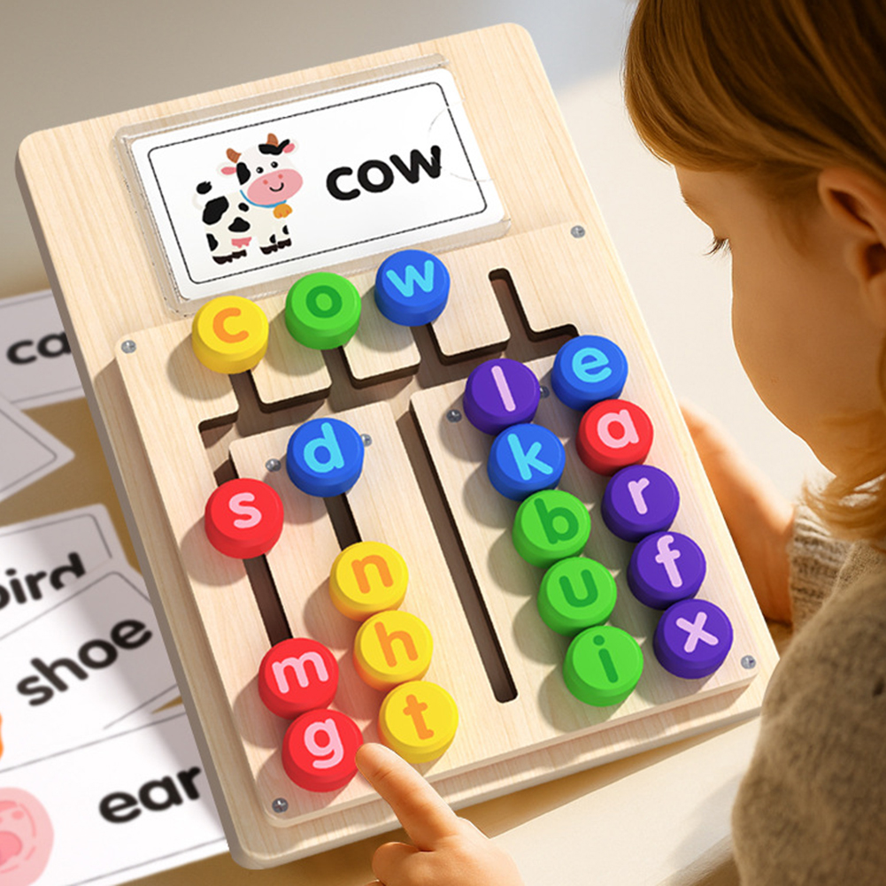 Board Game Word - Wooden Word Spelling Movement Game Movable