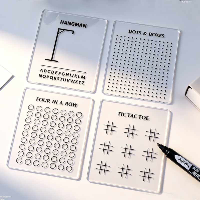 Board Game Word - 4PCS Reusable Travel Board Game Set,