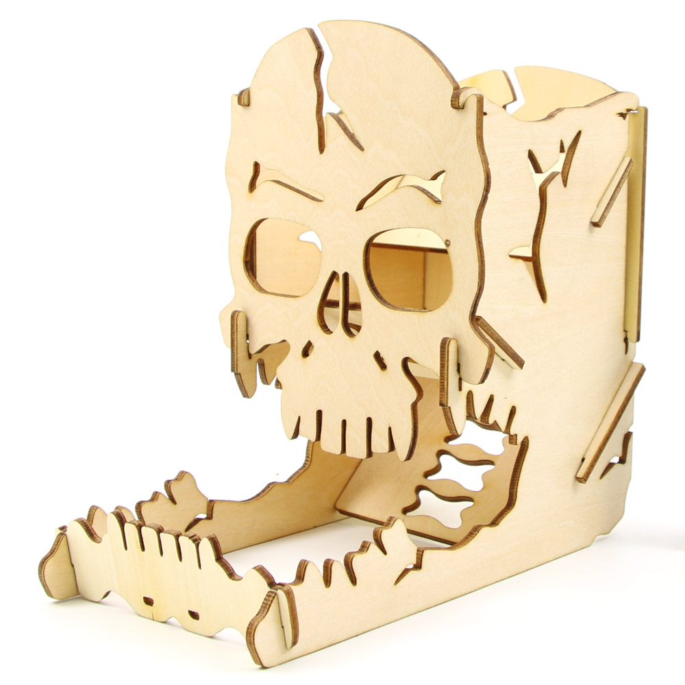 Dice Tower Wooden - Skull Dice Tower Wood Skull Carving
