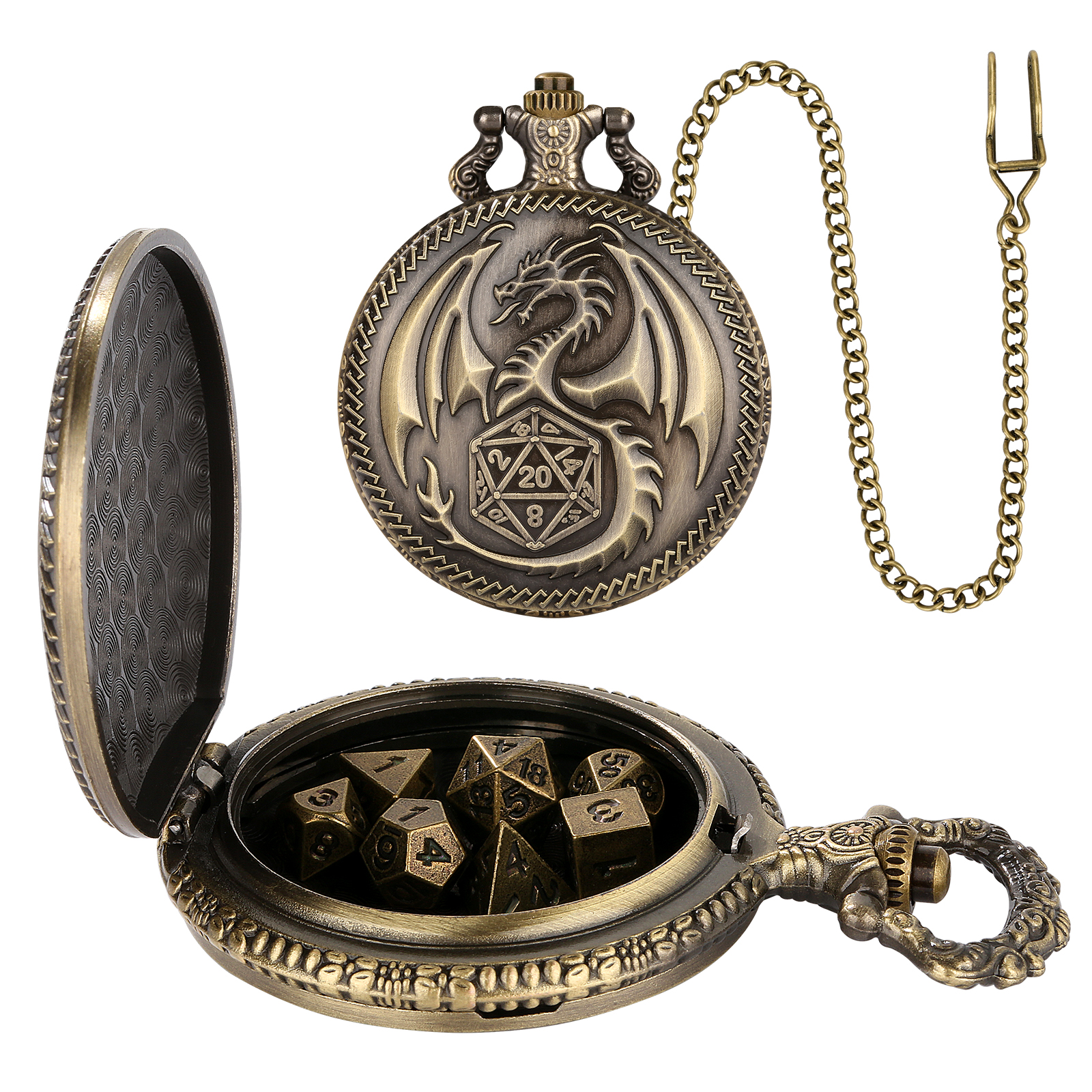 Board Game Roleplay - YISUYA Dragon Pocket Watch Case Dice