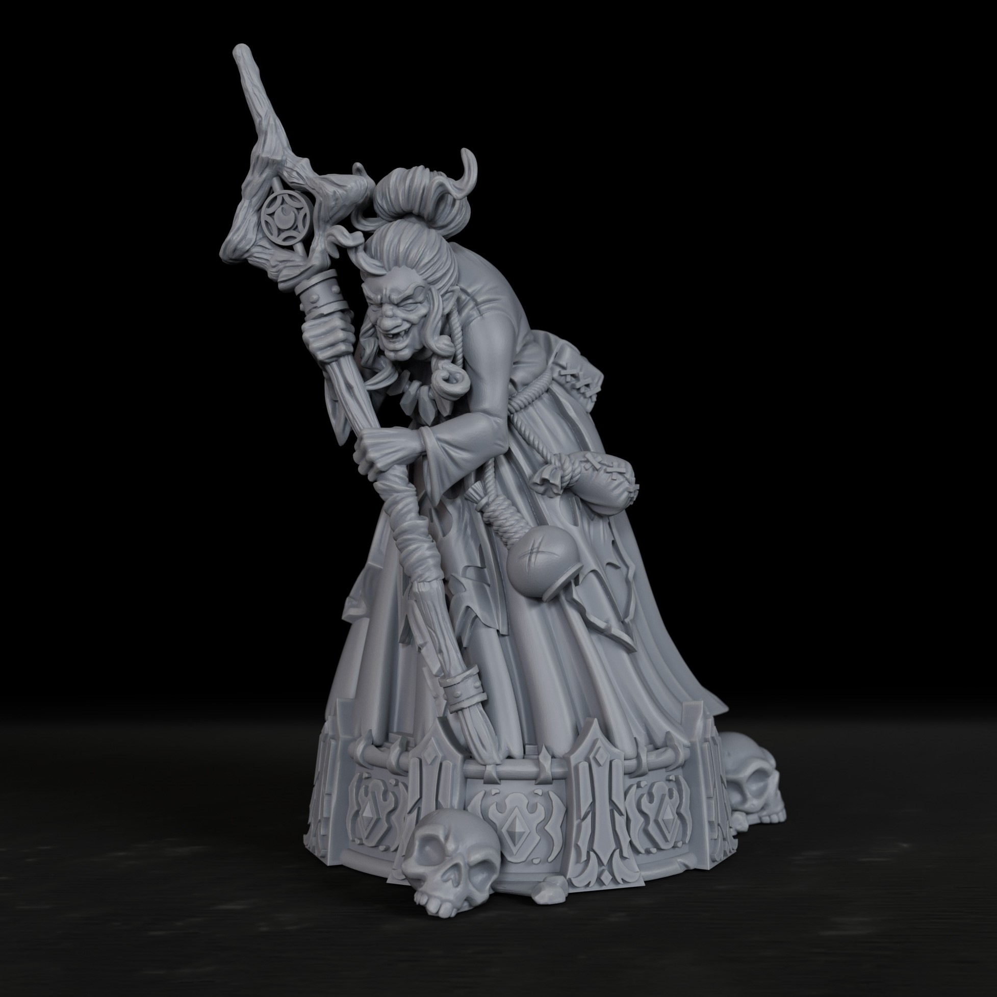 Board Game Monster - RPG Witch Miniature - Paintable Monster