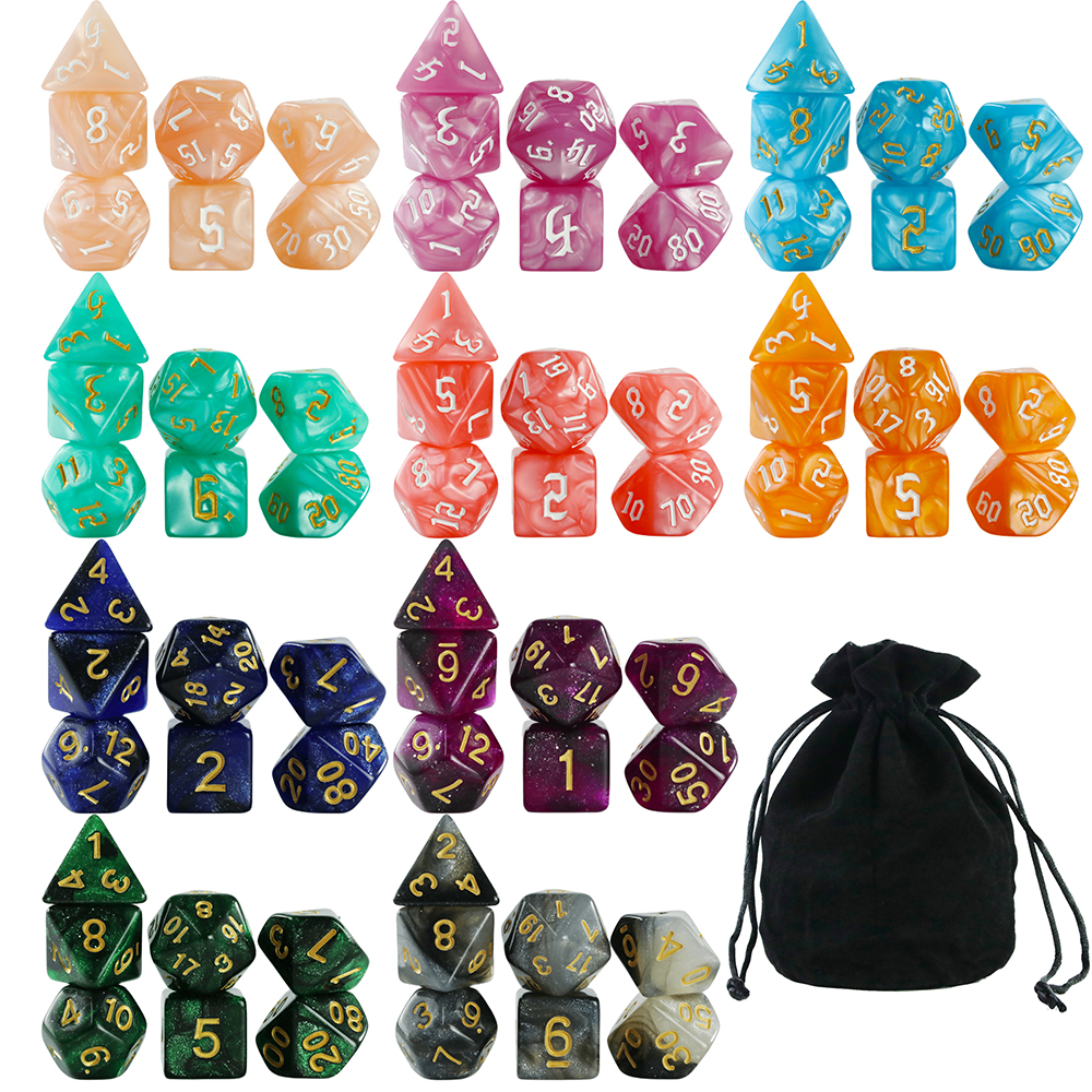 Board Game Enthusiast - 10sets DND Dice Set with Bag,