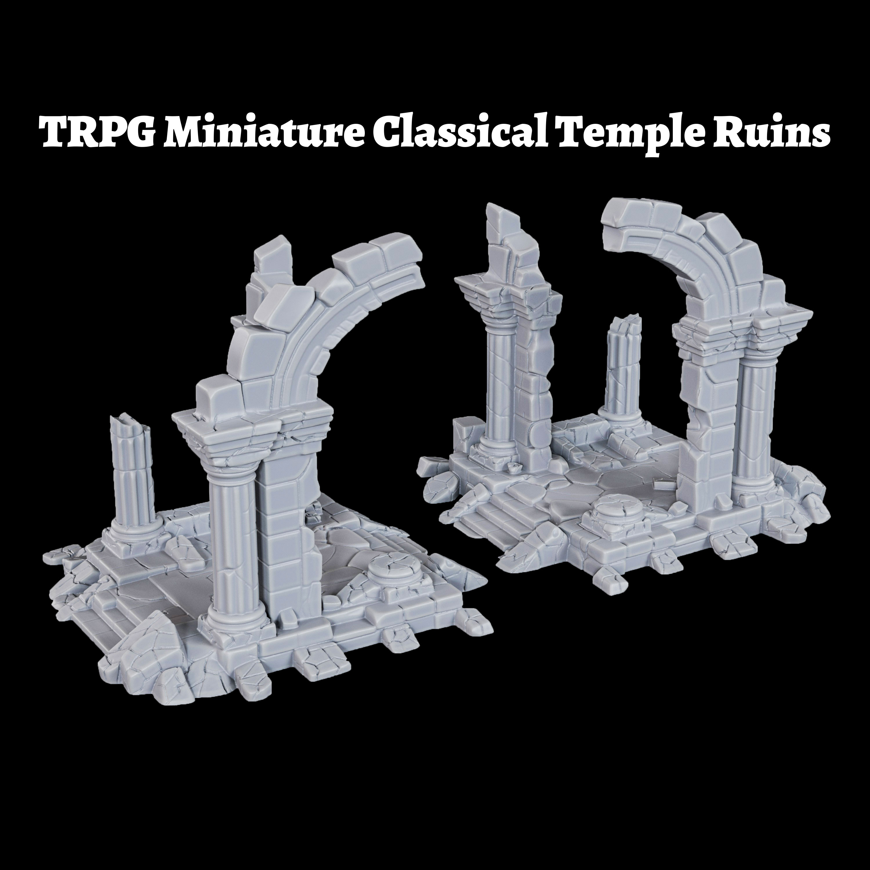 Board Game Roleplay - 25mm Medieval Ruined Shrine Platform Terrain