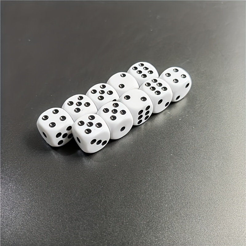 Board Game Dots - 10pcs D6 Dice Set, 14mm White