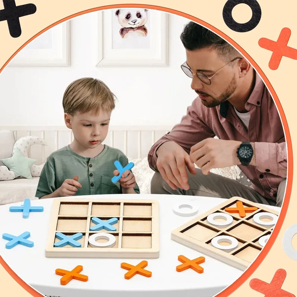 Wooden XO Tic Tac Toe Game Min - огляд і ціна Board Game For 6 Years Old
