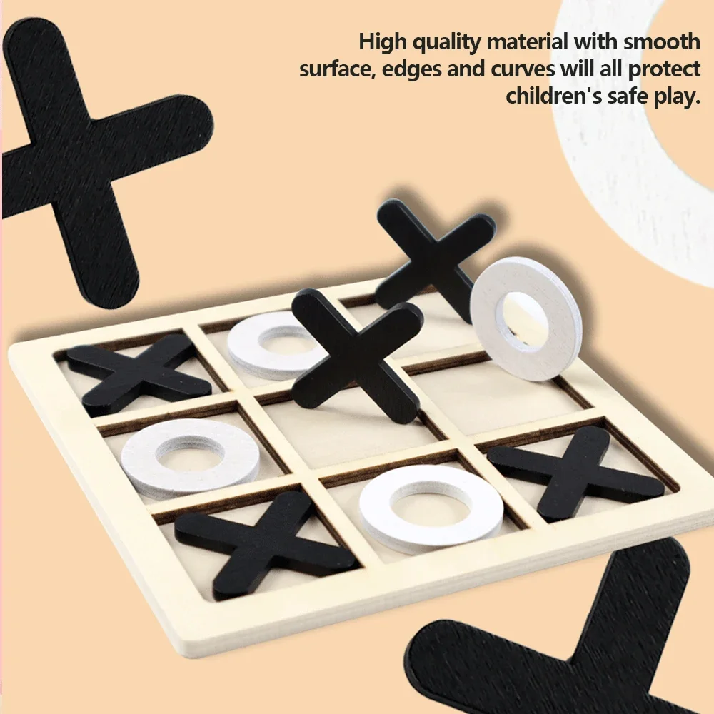 Wooden XO Tic Tac Toe Game Min - огляд і ціна Board Game For 6 Years Old
