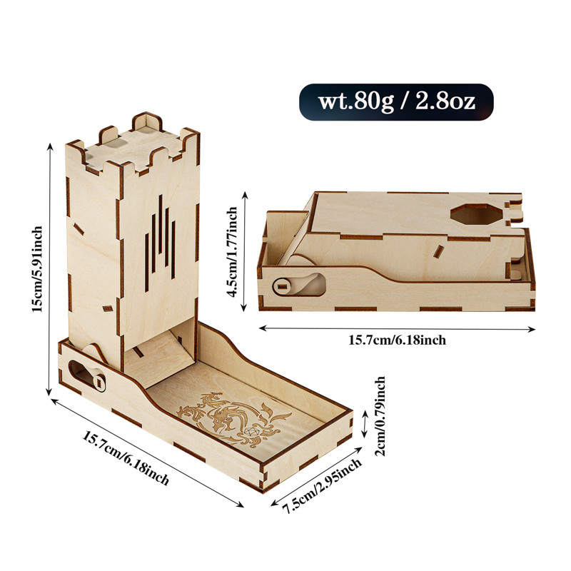 Portable Double Dragon Wooden  - огляд і ціна Dice Tower Wooden