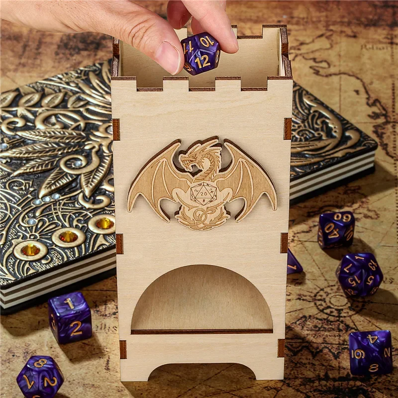 Mysterious Dragon Pattern Wood - огляд і ціна Dice Tower Wooden