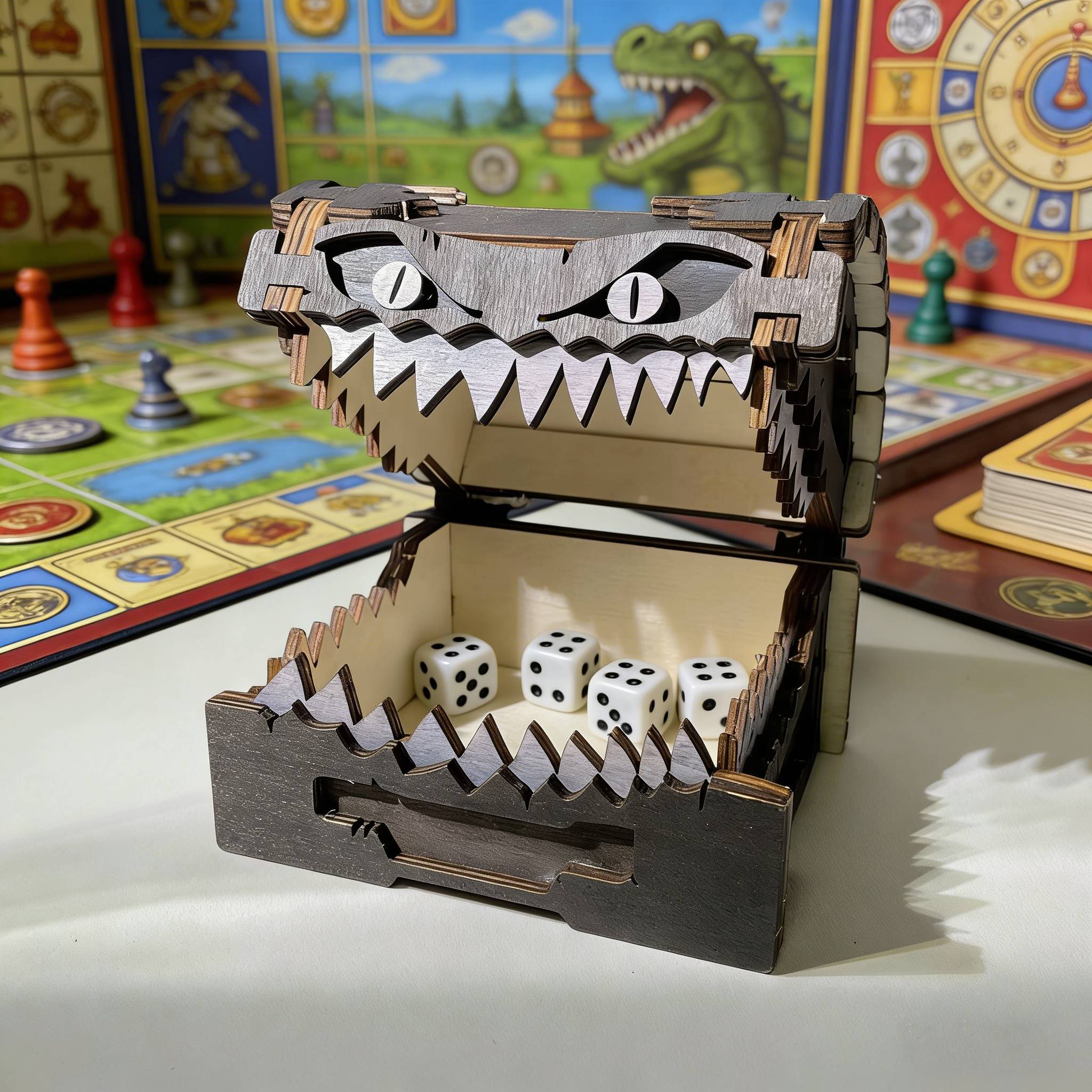 Wooden Dice Box Decor Monster  - огляд і ціна Dice Tower Wooden
