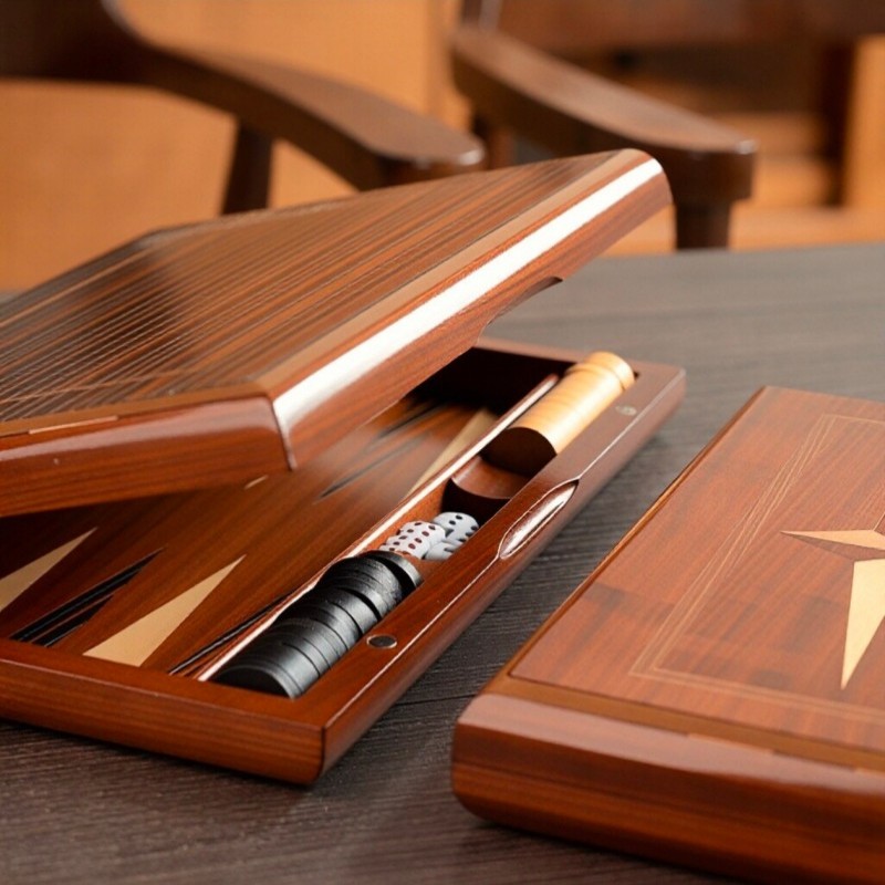 Solid Wood Backgammon 11-19 In - огляд і ціна Board Game Book
