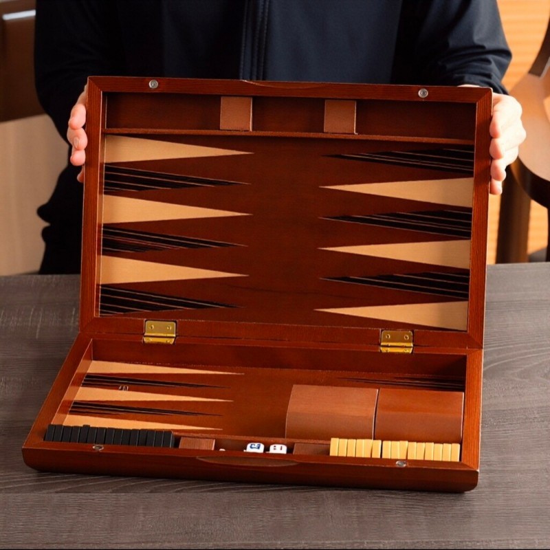Solid Wood Backgammon 11-19 In - огляд і ціна Board Game Book