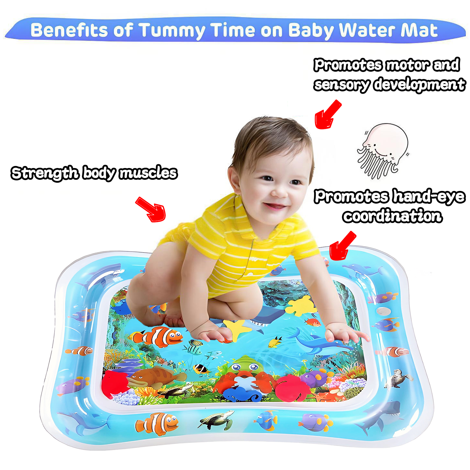 Tummy Time Water Mat, Inflatab - огляд і ціна Play Mat Neoprene