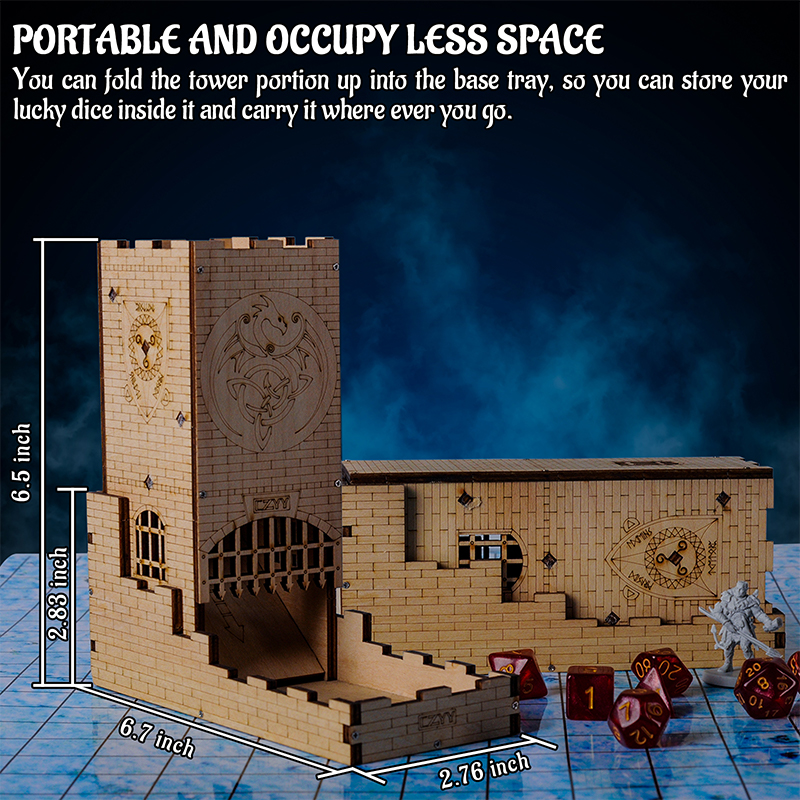 Castle Dice Tower with Tray Wo - огляд і ціна Dice Tower Wooden
