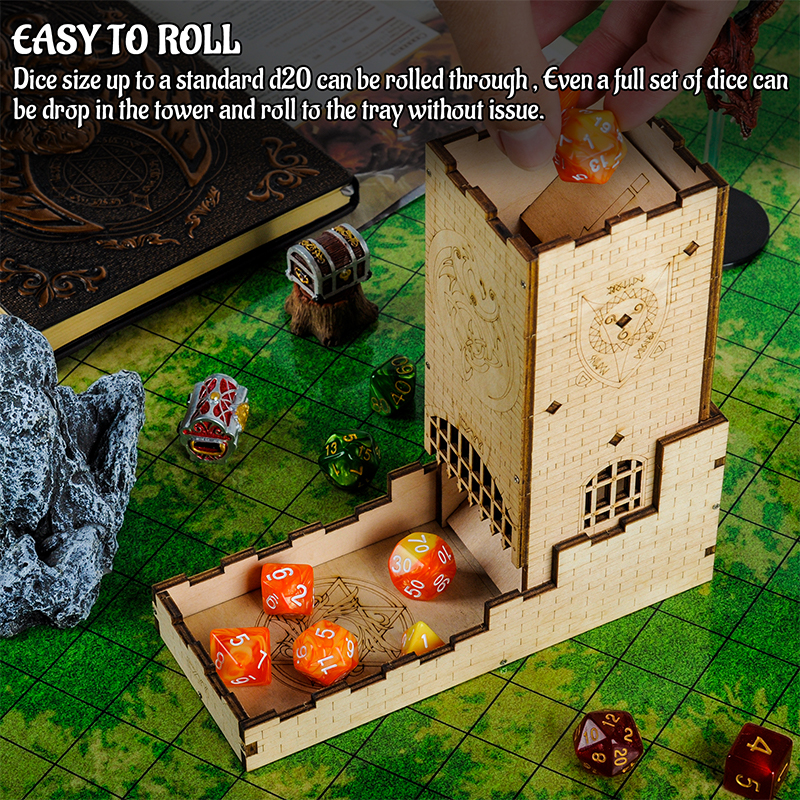 Castle Dice Tower with Tray Wo - огляд і ціна Dice Tower Wooden