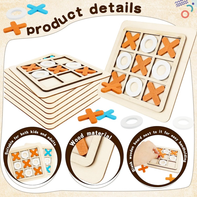 Wooden Tic Tac Toe Games Puzzl - огляд і ціна Board Game Family