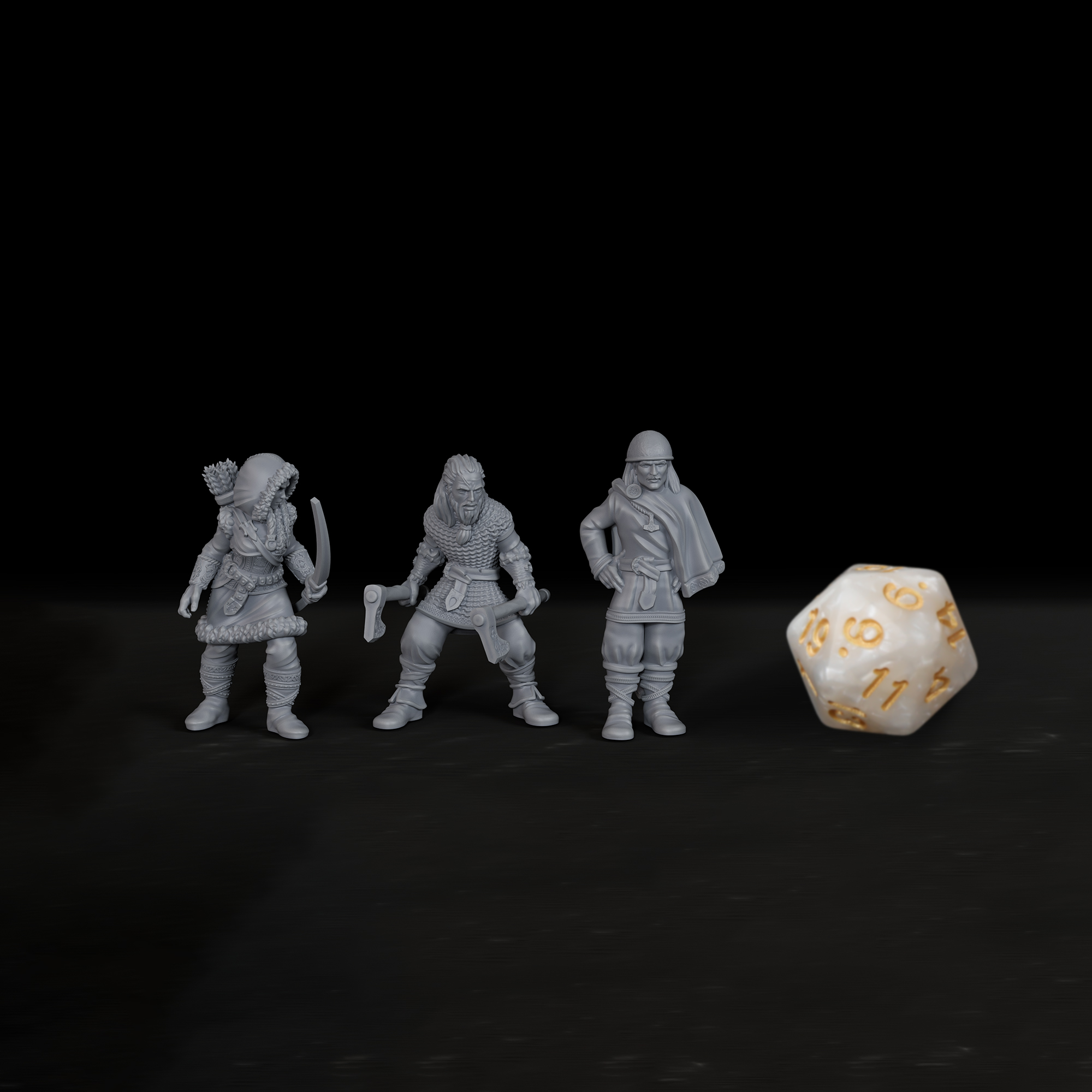 3Pcs Warrior RPG Miniature - N - огляд і ціна Board Game Roleplay