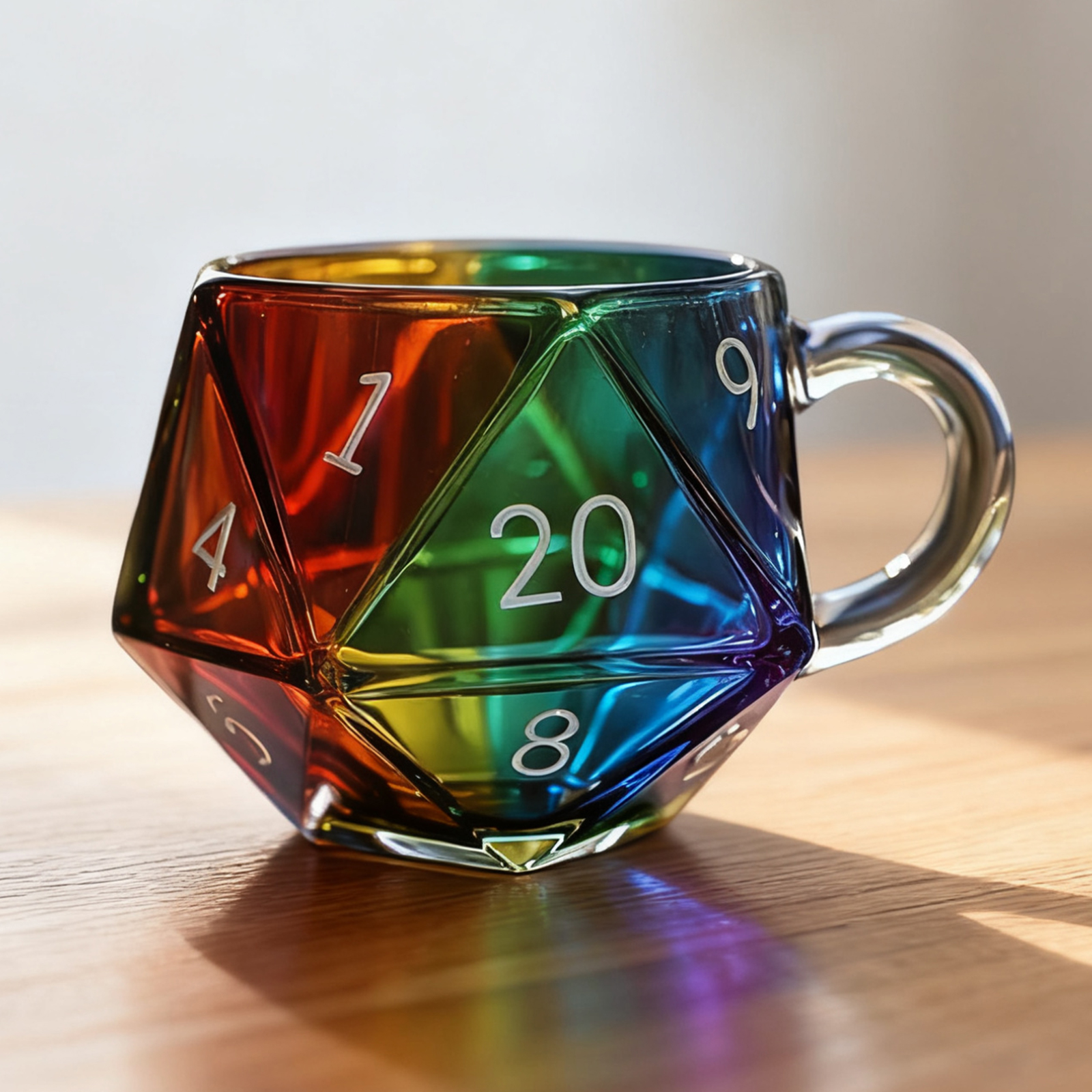 Rainbow D20 Dice Mug with Hand - огляд і ціна Board Game Enthusiast