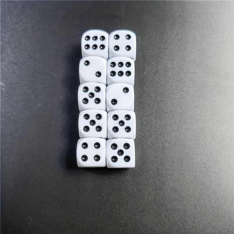 10pcs D6 Dice Set, 14mm White  - огляд і ціна Board Game Dots